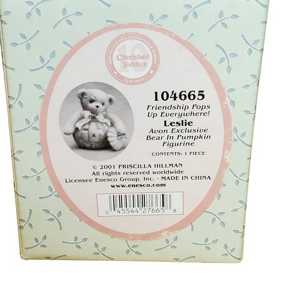 Cherished Teddies Leslie Friendship Is Pumpkin Up Everywhere Fall Figurine 2.5" - Picture 5 of 10